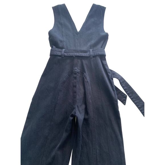 ALICE AND OLIVIA JEANS BLACK DENIM JUMPSUIT SIZE 27 MEDIUM - Picture 9 of 10